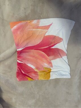 White Fox Boutique Coral Pink and Yellow Floral Tube Top